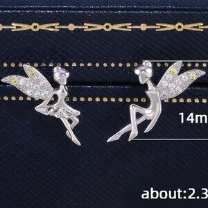 💎Dainty White CZ Sweet Wing Fairies Stud Earrings for Women, GPMB1441